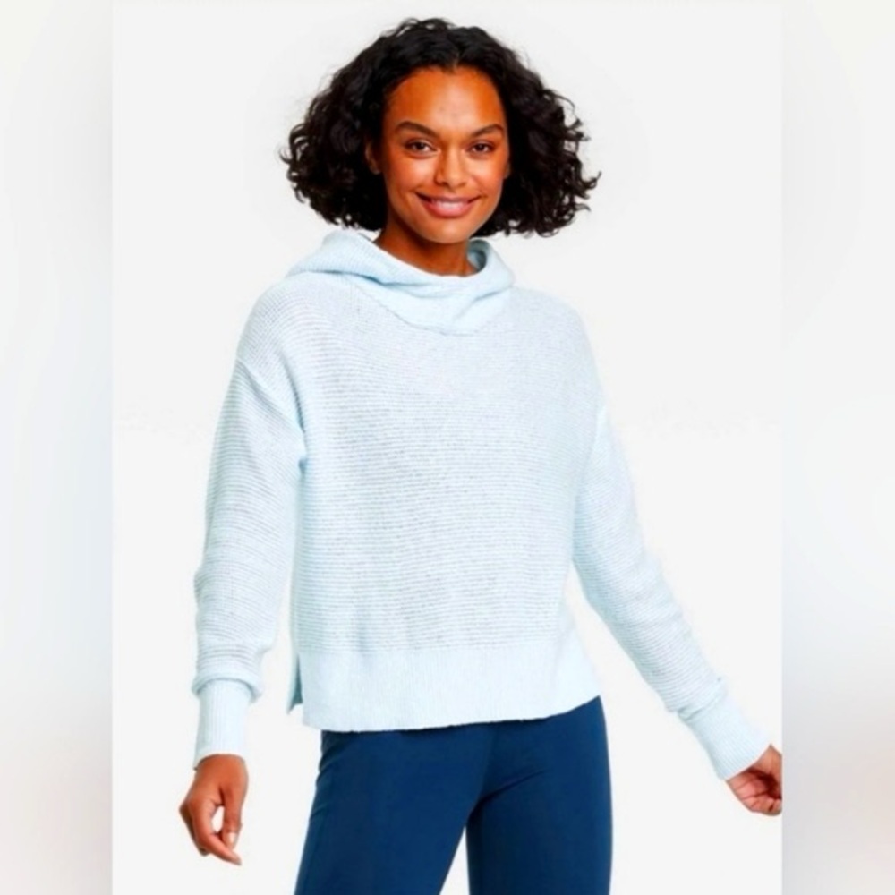 Target All in Motion NWT light blue knit hooded sweater sweatshirt XXL